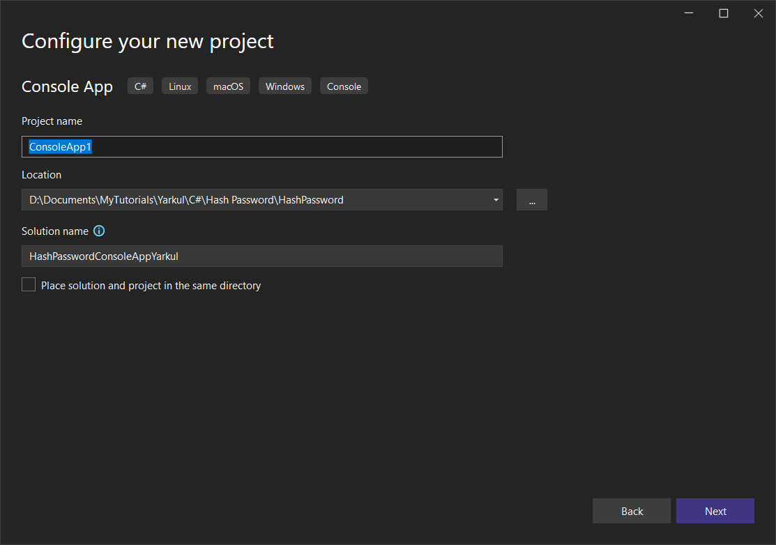 console app configuration