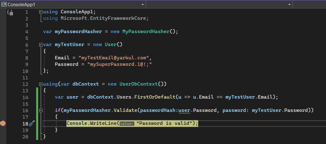 Validate Hashed Password